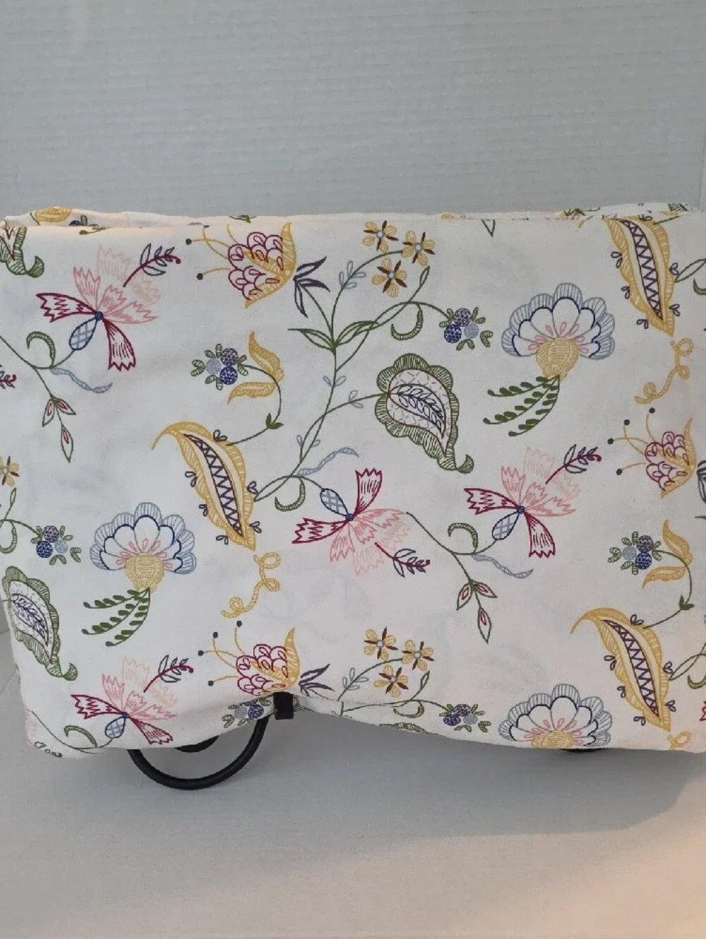 DownTown Company Floral Paisley Yellow  Blue Cotton King Duvet & Pillow Sham Set